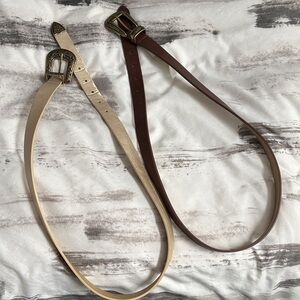 Elegant Brown and Cream Leather Belts
